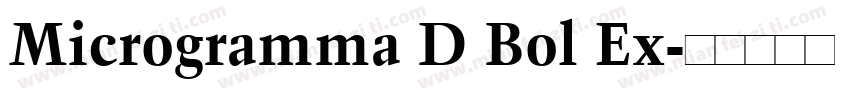 Microgramma D Bol Ex字体转换